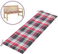 Poduška na zahradní lavici červená károvaná 150x50x4 cm textil - Polstr