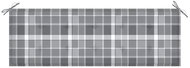 Poduška na zahradní lavici šedá károvaná 150 x 50 x 4 cm textil - Polstr