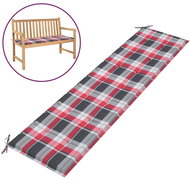 Poduška na zahradní lavici červená károvaná 200x50x4 cm textil - Polstr