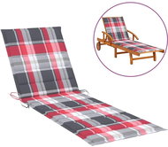 Poduška na zahradní lehátko červená károvaná 200x50x4 cm textil - Polstr