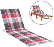 Poduška na zahradní lehátko červená károvaná 200x60x4 cm textil - Polstr