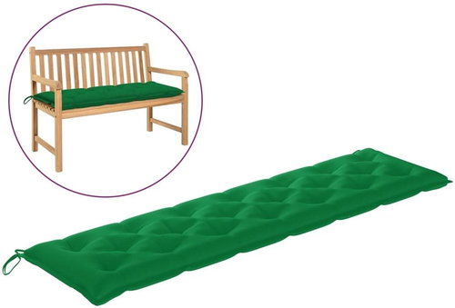 Poduška na zahradní lavici zelená 200 x 50 x 7 cm textil - Polstr - Main image