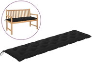 Poduška na zahradní lavici černá 200 x 50 x 7 cm textil - Polstr