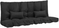 4dílná sada podušek pro zahradní houpačku černá textil - Polstr
