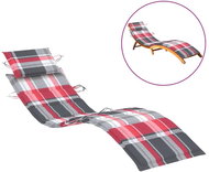 Poduška na zahradní lehátko červená kostkovaná 186 x 58 x 4 cm - Polstr