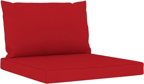 Podušky na pohovku z palet 2 ks červené textil - Polstr - Main image