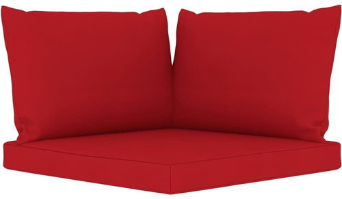 Podušky na pohovku z palet 3 ks červené textil - Polstr - Main image