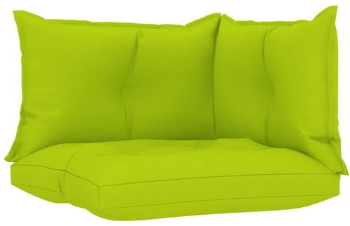 Podušky na pohovku z palet 3 ks jasně zelené textil - Polstr - Main image