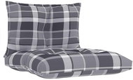 Podušky na pohovku z palet 2 ks šedé károvaný vzor textil - Polstr