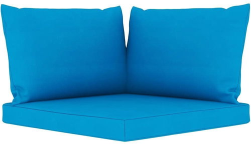 Podušky na pohovku z palet 3 ks světle modré textil - Polstr - Main image