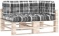 SHUMEE Podušky na pohovku z palet 3 ks, 12 × 80 × 120 cm, károvaná šedá - Polstr