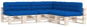 SHUMEE Podušky na pohovku z palet 7 ks, 12 × 80 × 120 cm, královská modrá - Polstr