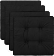 Podušky na zahradní židle 4 ks černé 40 x 40 x 5 cm - Polstr