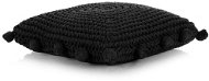 Čtvercový pletený bavlněný polštář na podlahu 50 x 50 cm černý - Sedací vak