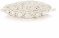 Čtvercový pletený bavlněný polštář na podlahu 50 x 50 cm bílý - Sedací vak