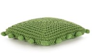 Čtvercový pletený bavlněný polštář na podlahu 50 x 50 cm zelený - Sedací vak