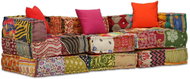 3místný modulární pouf patchwork textil - Bean Bag