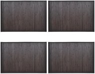 Bambusové koupelnové předložky 4 ks 60 x 90 cm tmavě hnědé - Koupelnová předložka