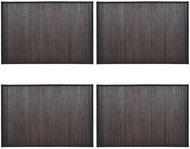 Bambusové koupelnové předložky 4 ks 60 x 90 cm tmavě hnědé - Koupelnová předložka