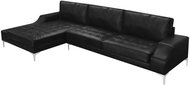 Rohová sedačka, umělá kůže, černá, XXL, 326x163x83 cm - Pohovka