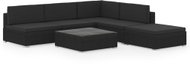 6-piece Garden Sofa with Cushions Black Polyrattan - Garden Furniture