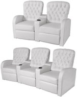 2 ks polohovací křesla 2místné + 3místné umělá kůže bílá - Křeslo