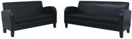 Sedací souprava z umělé kůže 2 kusy černá - Sedací souprava