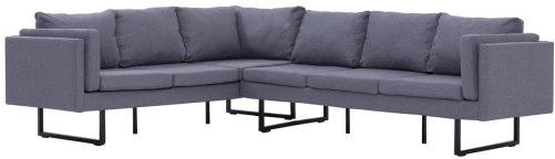 Rohová pohovka světle šedá textil - Pohovka - Main image