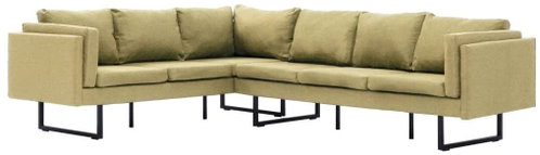 Rohová pohovka zelená textil - Pohovka - Main image