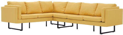 Rohová pohovka žlutá textil - Pohovka - Main image