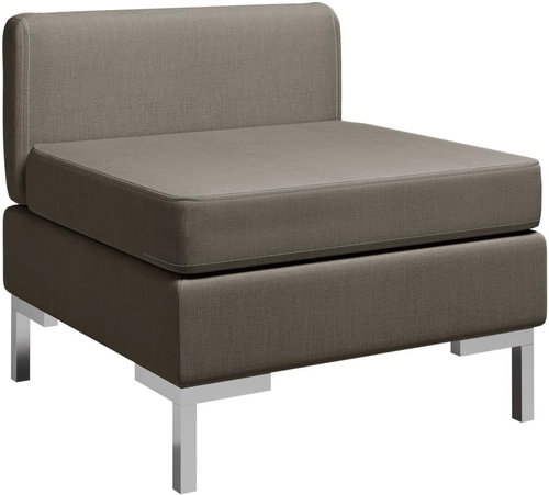 Dílčí středová pohovka s poduškou textil taupe - Pohovka - Main image