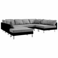 Modulová pohovka umělá kůže černá - Pohovka