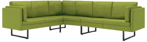 Rohová pohovka zelená textil - Pohovka - Main image