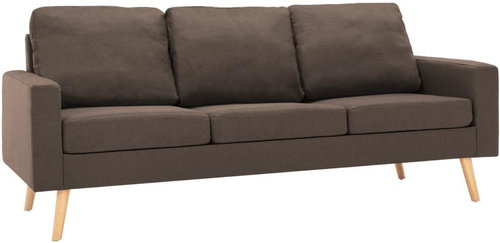 3místná pohovka hnědá textil - Pohovka - Main image