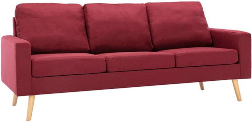 3místná pohovka vínová textil - Pohovka - Main image