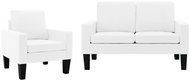 2dílná sedací souprava bílá umělá kůže - Sedací souprava