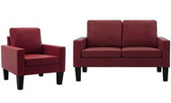 2dílná sedací souprava vínová umělá kůže - Sedací souprava