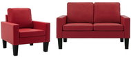 2dílná sedací souprava červená umělá kůže - Sedací souprava