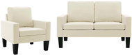 2dílná sedací souprava krémová umělá kůže - Sedací souprava