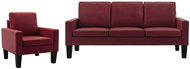 2dílná sedací souprava vínová umělá kůže - Sedací souprava