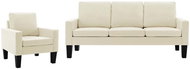 2dílná sedací souprava krémová umělá kůže - Sedací souprava