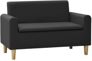 2 seater children's sofa black faux leather - Children's sofa