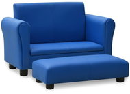 Children's seat with footrest blue faux leather - Children's sofa