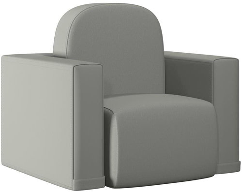 Dětské křeslo 2 v 1 šedé umělá kůže - Children's Chair - Main image