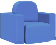Dětské křeslo 2 v 1 modré umělá kůže - Children's Chair