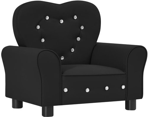 Dětské křeslo černé umělá kůže - Children's Chair - Main image