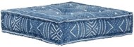 Sedací puf čtverec bavlna vzor ručně vyrobený 50x50x12 cm modrý - Sedací polštář
