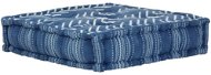 Seating pouf square cotton pattern handmade 50x50x12 cm blue - Pillow Seat