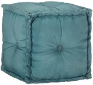 Seating pouf petrol blue 40 × 40 × 40 cm cotton canvas - Pillow Seat