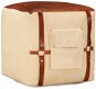 Sand pouf 40 × 40 × 40 cm cotton canvas and leather - Pillow Seat